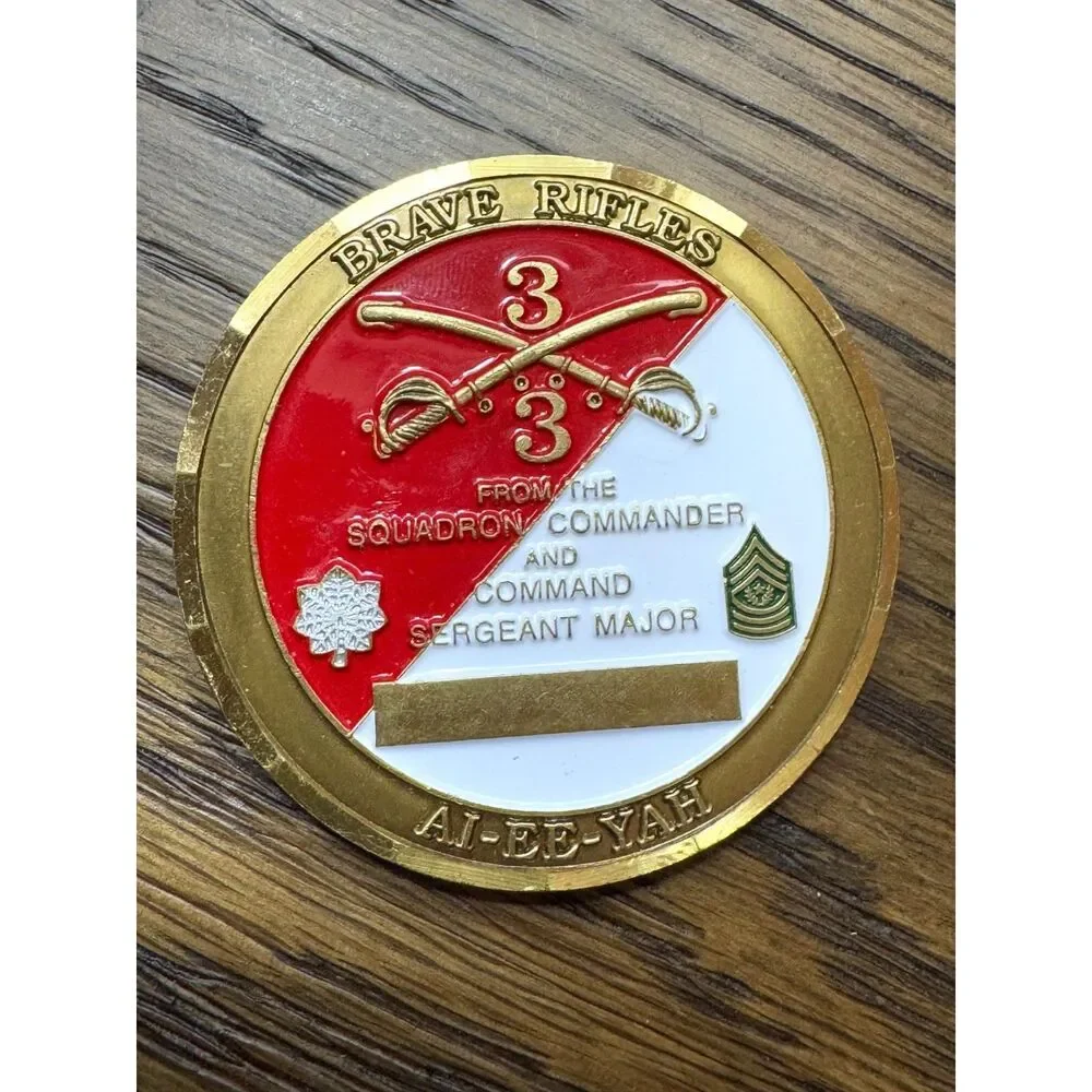 Thunder Squadron Fort Carson CO Challenge Coin Brave Rifles Squadron Commander